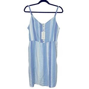 Joie Mommy & Me Blue and white striped maternity linen summer dress size 10